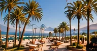 Palm trees along Camps Bay